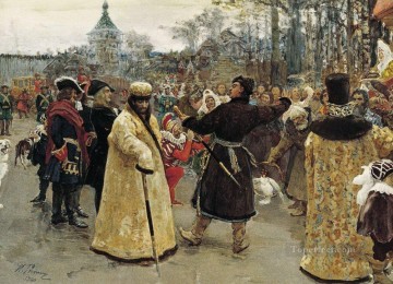 イリヤ・レーピン Painting - 皇帝ピョートルとイオアンの到着 1900年 イリヤ・レーピン
